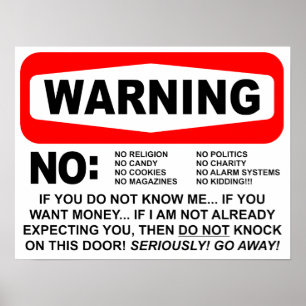 Keine Anwälte, die ein Zeichen warnen Poster