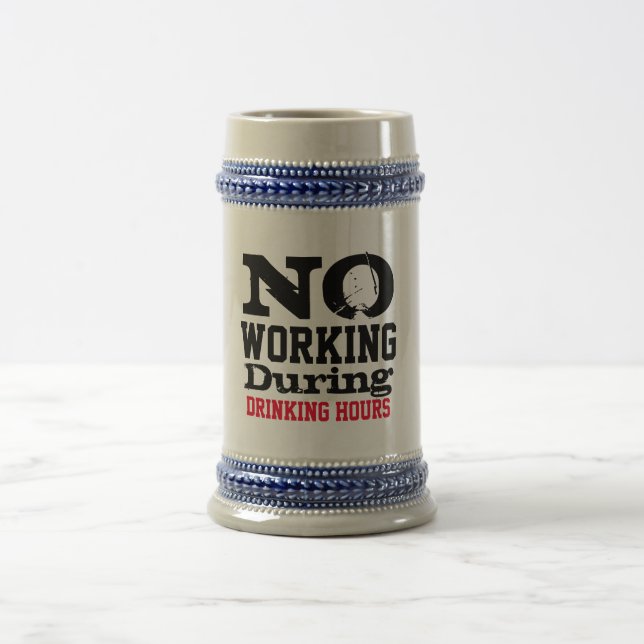 Keine-Arbeit-Trinkstunde Stein, Lustiges Geschenk  Bierglas (Mittel)