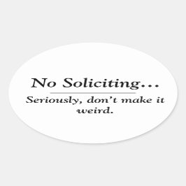 Keine Aufforderung auf 4 Packungen Ovaler Aufkleber