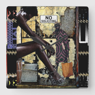 Keine Aufforderung! Quadratische Wanduhr