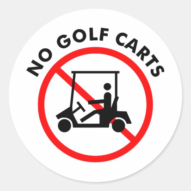 Keine Aufkleber für Golf Carts (Vorderseite)