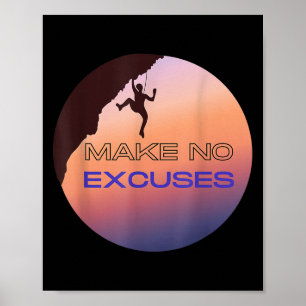 Keine Ausreden Motivierend Klettern grafisch mache Poster
