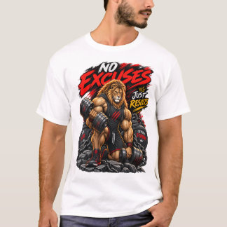 Keine Ausreden, nur Ergebnisse Löwen Fitnessstudio T-Shirt