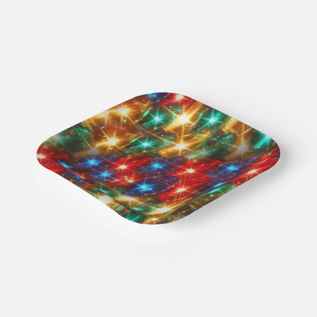 Keine Batterien erforderlich Weihnachtsbeleuchtung Pappteller (Gewinkelt)