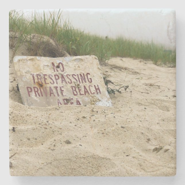 Keine Beatmung: Private Beach Vibes Steinuntersetzer (Vorderseite)