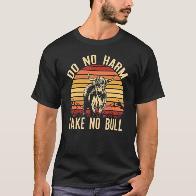 Keine Beschädigung nehmen keine Bullen Sunset High T-Shirt (Vorderseite)
