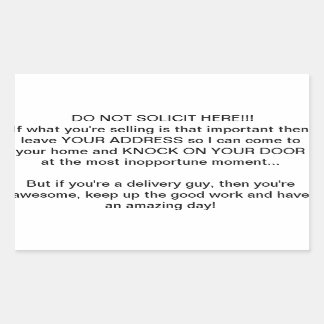 keine Bewerbung Rechteckiger Aufkleber