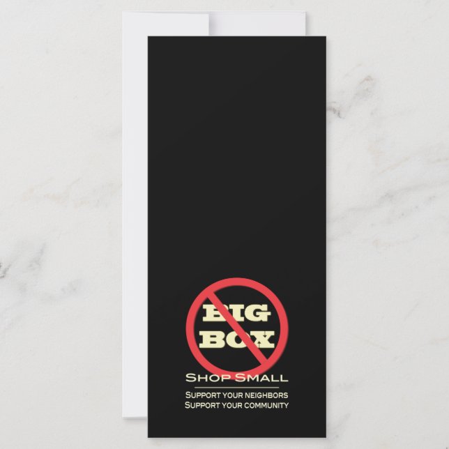 Keine Big Box Stores! (Vorderseite)