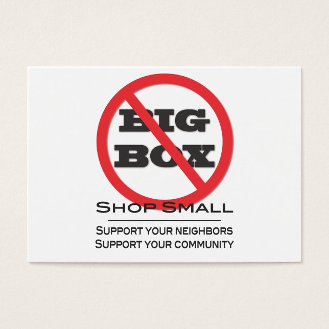 Keine Big Box Stores! (Vorderseite)