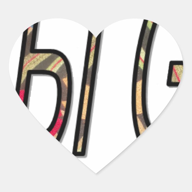 Keine Bigiji-Textkunst Herz-Aufkleber (Vorderseite)