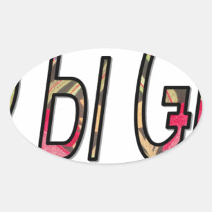 Keine Bigiji-Textkunst Ovaler Aufkleber