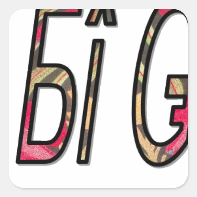 Keine Bigiji-Textkunst Quadratischer Aufkleber (Vorderseite)
