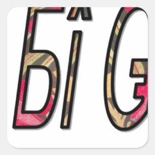 Keine Bigiji-Textkunst Quadratischer Aufkleber