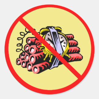 keine Bomben Runder Aufkleber