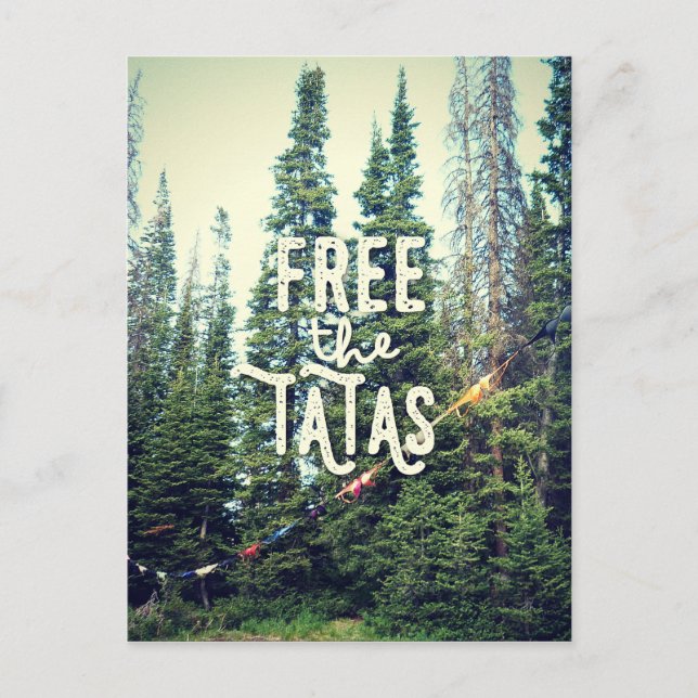 Keine Bras im Wald erlaubt Postkarte (Vorderseite)