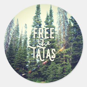 Keine Bras im Wald erlaubt Runder Aufkleber