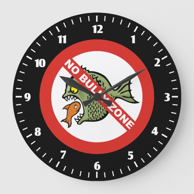 Keine Bully Zone Large Clock Große Wanduhr (Vorderseite)