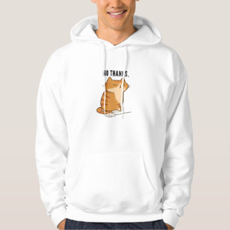 Keine Dankeschön mürrische orange Katze Zitat Hoodie