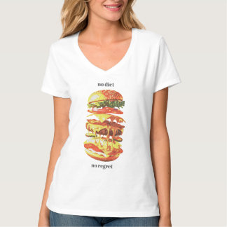 Keine Diät, kein Bedauern – Vintage Burger Tropfen T-Shirt