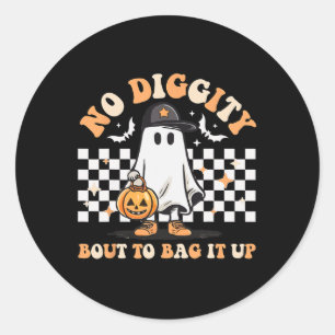 Keine Diggy Bout, um es Niedliches Ghost-Halloween Runder Aufkleber