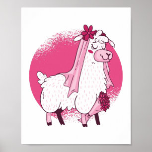 Keine-Drama-Llama-Braut Lustige Hochzeit Brautpart Poster