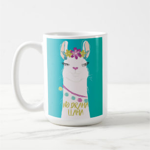 Keine Drama Llama Illustrationsmonogramm Kaffeetasse
