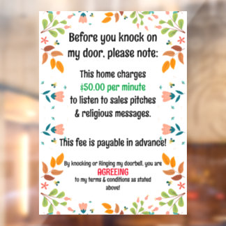 Keine erbetenen und religiösen Botschaften Fensteraufkleber