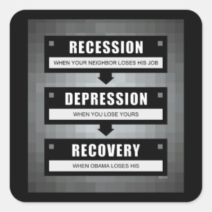 Keine Erholung mit Obama Quadratischer Aufkleber