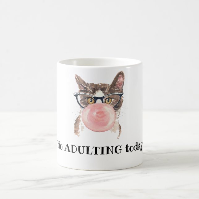 Keine erwachsene Katze heute lustig Kaffeetasse (Mittel)