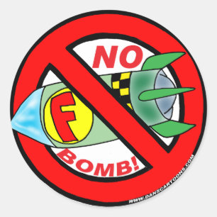 KEINE F-BOMB-STICKER RUNDER AUFKLEBER