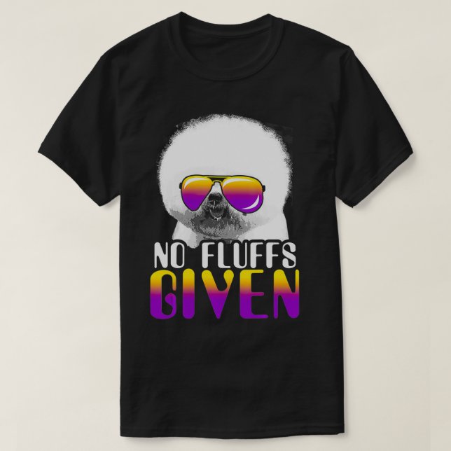 Keine Fluffs, die Bichon Frise-Sonnenbrille Niedli T-Shirt (Design vorne)