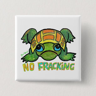 Keine Fracking Schildkröte Button