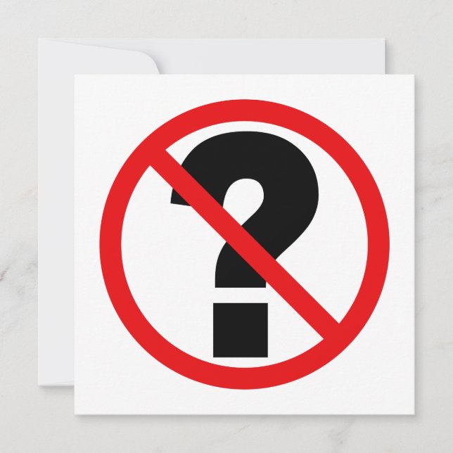 Keine Fragen (Vorderseite)