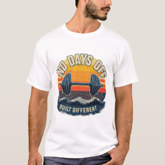Keine freien Tage Anders gebaut Retro-Sonnenunterg T-Shirt