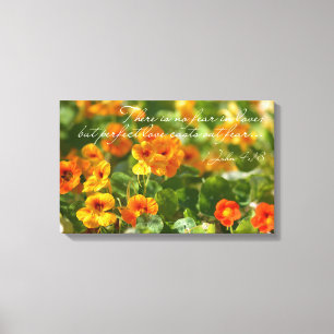 Keine Furcht Liebe-Bibel-Vers-im christlichen Leinwanddruck