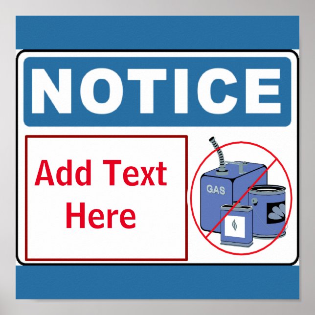 Keine GAs oder Entzündlich auf Räumlichkeiten, Tex Poster (Vorne)