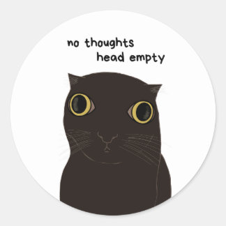 Keine Gedanken - Funny Black Cat Meme Sticker