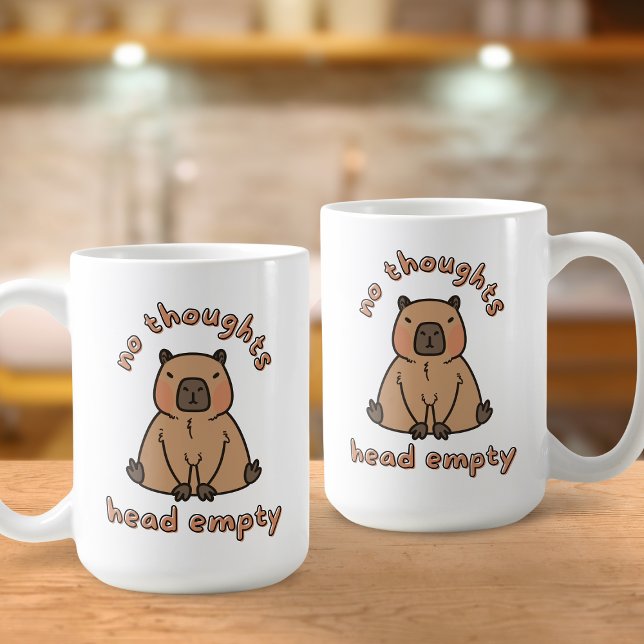 Keine Gedanken Kopf Leere Capybara Funny Meme Kaffeetasse (Funny capybara meme)