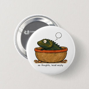 Keine Gedanken, leere Bartagame-Kunst Button