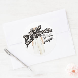 Keine gegen mich geschaffene Waffe Runder Aufkleber