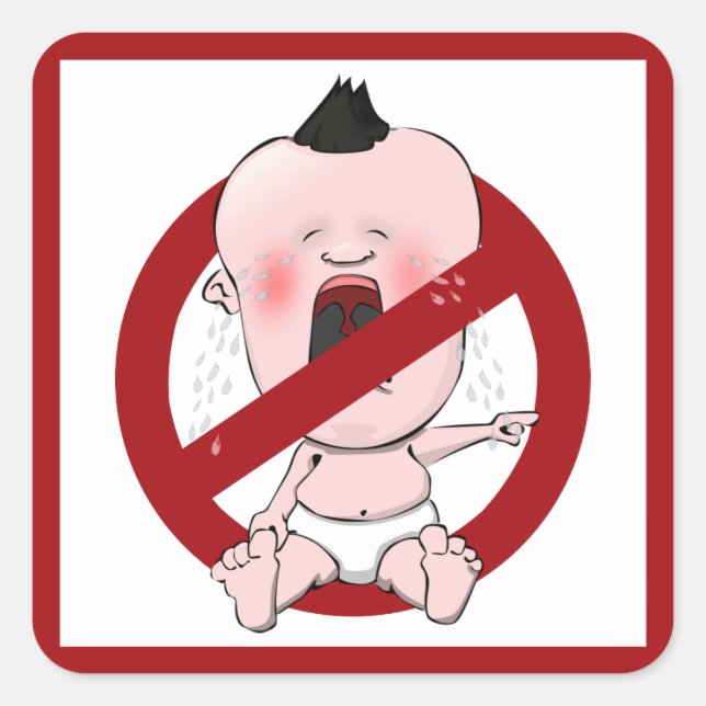 KEINE GESCHÄFTE - KEINE SCHNITTEN QUADRATISCHER AUFKLEBER (Vorderseite)