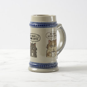 Keine Gespräche vor dem Kaffee Lustiger Katzenbech Bierglas