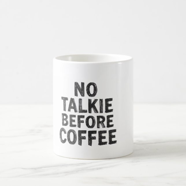 Keine Gespräche vor dem Kaffeebecher Kaffeetasse (Mittel)