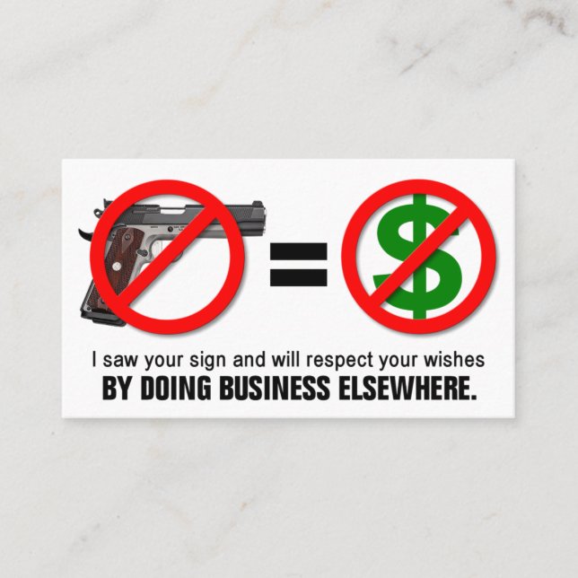 "Keine Gewehre kein Geld-" Missouri Visitenkarte (Vorderseite)