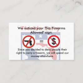 Keine Gewehre kein Geld! Visitenkarte