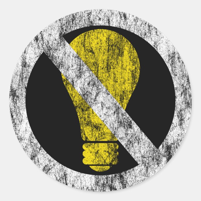 keine Glühbirnen Runder Aufkleber (Vorderseite)