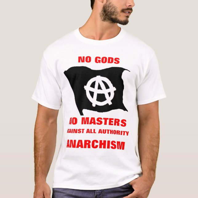 keine Götter keine Meister auf weißem Shirt (Vorderseite)