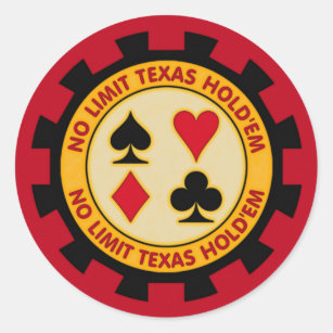 Keine Grenze Texas halten sie Poker-Chip Runder Aufkleber