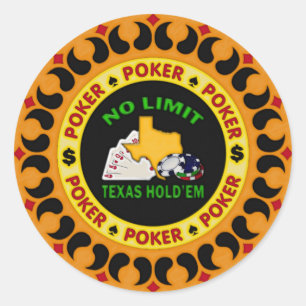 Keine Grenze Texas halten sie Poker-Chip Runder Aufkleber