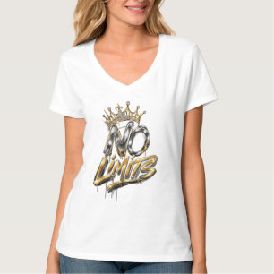 Keine Grenzen Gold-Kronen Luxus-Design T-Shirt